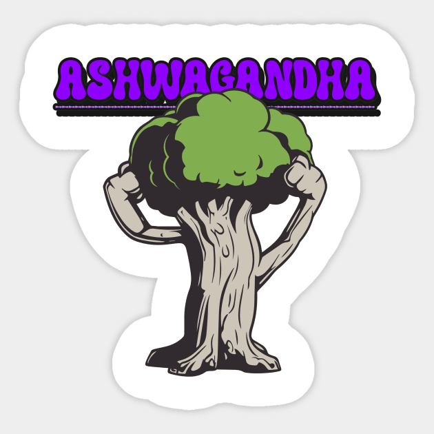 ASHWAGANDA - fitness supplement graphic Sticker by Thom ^_^